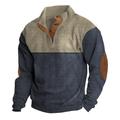 Herren Sweatshirt Pullover Schwarz Armeegrün Blau Stehkragen Glatt Patchwork Sport Natur Täglich Festtage Kord Vintage Strassenmode Basic Herbst Winter Bekleidung Kapuzenpullover Sweatshirts