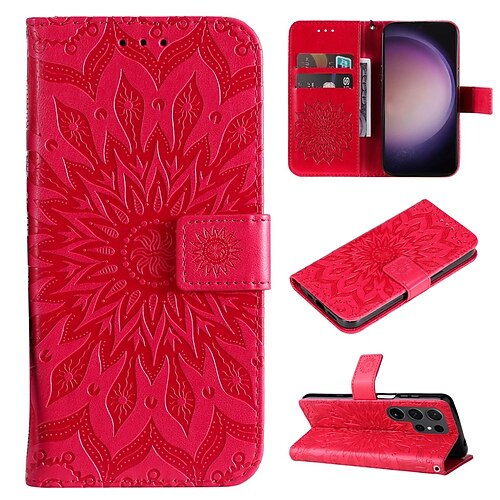 Handy Hülle Handyhüllen Für Samsung Galaxy S26 Ultra Plus S25 S24 S23 S22 S23 FE S21 Ultra Plus S20 A55 5G A35 5G Brieftaschenhülle Magnetisch Vollschutz Mit Handgelenkschlaufe Schmetterling TPU Image