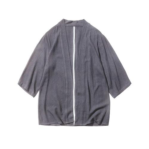 Men's Shirt Cotton Linen Shirt Casual Shirt Plain Casual Daily Wine Dark Grey Army Green Dark Blue 3/4 Length Sleeve Stand Collar Summer Clothing Apparel