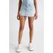 X Levi's Distressed Raw Hem Denim Miniskirt