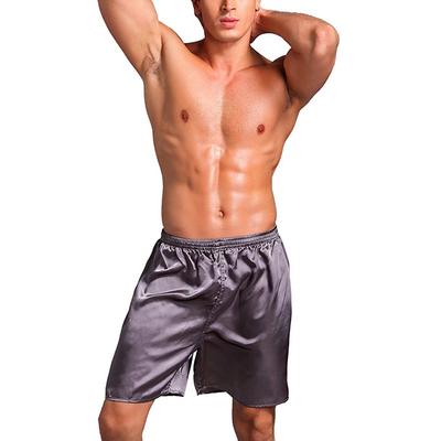 Men's Plus Size Loungewear Pajama Shorts Plain Fashion Classic Casual Home Daily Bed Polyester Comfort Breathable Soft Shorts Elastic Waist Summer Silver Black