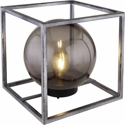 Led Solar-Tischleuchte Metall Rauchglas 23cm Solarleuchte - Globo