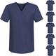 MISEMIYA - Packung MIT 6 EINHEITEN - Medizinische Uniformen Unisex Top Medizinisches Uniform-Tunika-Peeling-Top mit V-Ausschnitt - Medium, Grau 68