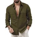 Homme Chemise Chemise boutonnée Chemise décontractée Chemisette Chemise d'été Chemise de plage Vin bleu marine Vert Véronèse Gris foncé Café manche longue Plein Col rabattu Hawaïen Vacances Poche