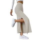 Autumn Tennis Skirt Spring And Summer Waisted Side Slit Slim Knitted Skirt Women S Hakama Skirting Board Cleaner Replacement Pads