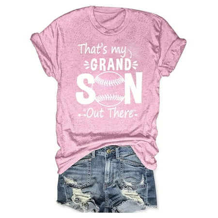 Women s Tops Dressy Casual Vintage Short Sleeve Tunic Tops Loose Fit Flowy Round Neck Blouse Fashion 2024 Basic Tees for Sports Summer Clothes for Teen Girls Baseball Graphic Tops Pink T Shirts XXXL