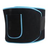 Waist Support Trimmer Belt Elastic Sports Fitness Waistband Adjustable Body Brace 124 x 23cm(Black Blue )