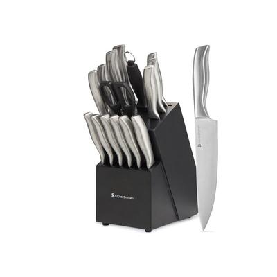 [JAMAIS UTILISE] générique KitchenBrothers Set de couteaux - Bloc de couteaux - 16 pièces - avec