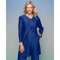 Appleseeds Women's Pretty Pleat Duster Jacket - Blue - XL - Misses