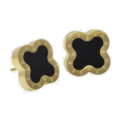 Lenoites - Ohrhänger 'Four-leaf Clover' Ohrringe 1 ct Schwarz Damen (58.99 € / 1 ct) Image