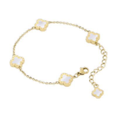 Lenoites - Armband 'Four-leaf Clover Mini' Armbänder & Armreife 1 ct Hellbraun Damen (68.99 € / 1 ct) Image