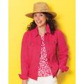 Appleseeds Women's DreamFlex Colored Jean Jacket - Pink - 1X - Womens