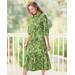 Appleseeds Women's Palm Leaf Tie-Waist Midi Dress - Multi - 8P - Petite