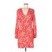 United Colors Of Benetton Casual Dress: Red Floral Motif Dresses - Women's Size Large