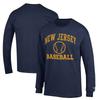 Men's Champion Navy College of New Jersey Lions Icon Baseball Long Sleeve T-Shirt