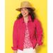 Blair Women's DreamFlex Colored Jean Jacket - Pink - L - Misses
