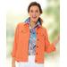 Blair Women's DreamFlex Colored Jean Jacket - Orange - PM - Petite