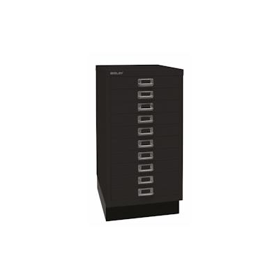 BISLEY Schubladenschrank aus Metall für DIN A3 in schwarz Schrank mit 10 Schubladen und Sockel Büroschrank Werkzeugschrank Image