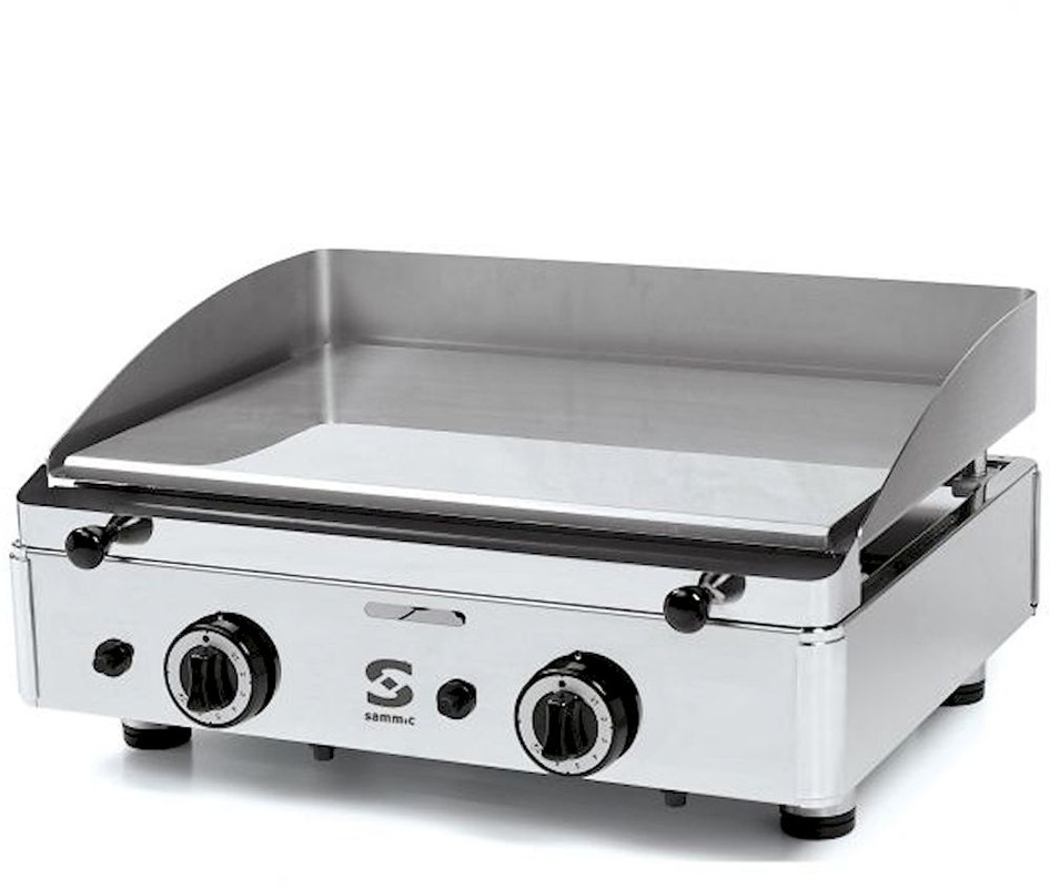 Gas Griddleplatte Frytop - SAMMIC SPC-601 Gas - Hartchrom - 2 Brenner - Plattenfläche 560 x 400 mm Image