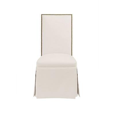 Upholstered Parsons Chair with Nailhead trim and Casters - Ballard Designs