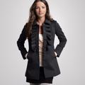J. Crew Jackets & Coats | J. Crew Wool Ruffle Trim Front Coat | Color: Black | Size: 6