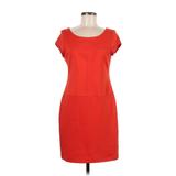 Banana Republic Casual Dress - Shift Crew Neck Short Sleeve: Red Solid Dresses - Women's Size 8