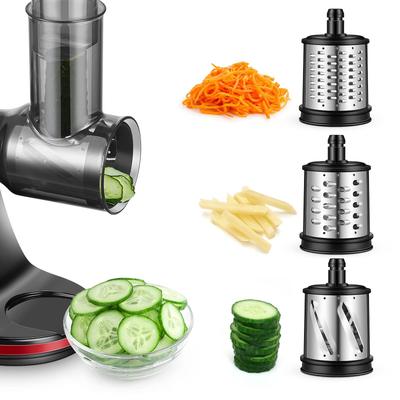 Slicer Shredder Attachments,Food Slicers Cheese Grater Attachment,Slicer Accessories with 3 Interchangeable Blades