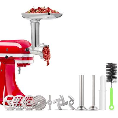 Meat Grinder Attachment for Stand Mixers, Accessories Included 2 Sausage Stuffer Tubes,Durable Metal Food Grinder Attachments by