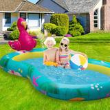 FERACT 1.42 ft x 8 ft x 4.5 ft Plastic Inflatable Pool Plastic in Green | 17 H x 54 W x 96 D in | Wayfair A0CK83CL9M