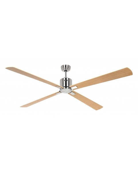 Deckenventilator mit WLAN CasaFan ECO NEO III 180 cm 942426 W Motor aus gebürstetem Chrom / Wendeflügel aus Ahorn und Buche Image