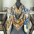 Foulard carré en sergé de soie pour femmes 100% x 130cm 130