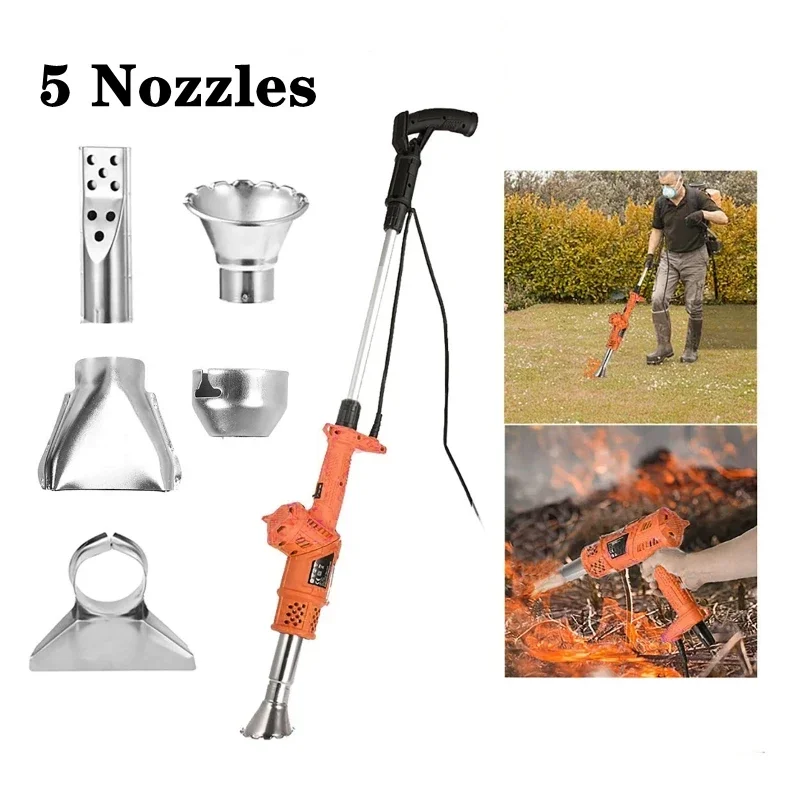 3 in 1 elektrische Unkraut brenner Heißluft Unkraut Fackel Grill Feuerzeug elektrische Jät maschine thermische Jäten Stick Küche bbq Anzünder Werkzeug Image