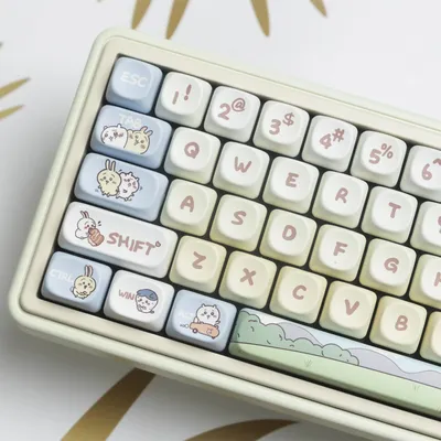 144 Tasten/Set Kohachi Keycaps pbt Moa Profil Dye-Sub niedlichen Anime Keycap 2 25 u 2 75 u für