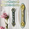 Tür Mezuzah handgemalte grüne und goldene Emaille Blume verschönert Haustür Wand dekoration
