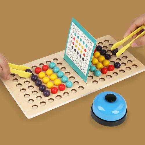 Holz Peg Board Bead Spiel Matching Sorter Spiel Feinmotorik Lernspiel zeug 2 Spieler für Mädchen und