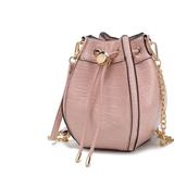 MKF Collection by Mia K Cassidy Crocodile Embossed Vegan Leather Womenâ€™s Shoulder Bag - Pink