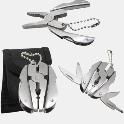 Vigor Multifunctional All In One Tool Mini Plier Keychain Set - 6-In-1 Multitool Plier, Adjustable Wrench & Carry Case - Bulk 3 Sets