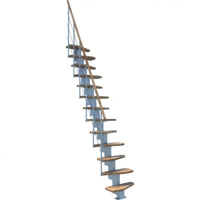 Minka Mittelholmtreppe Quatro weiß Raumspartreppe, Buche Image