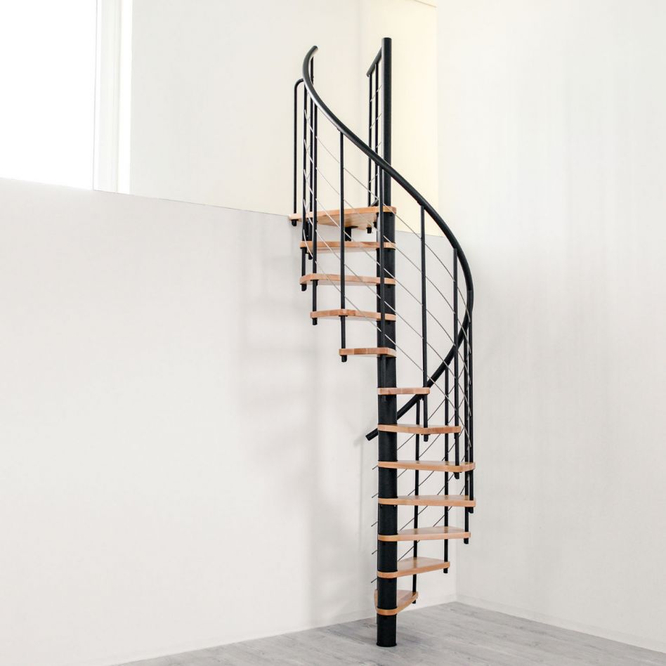 Minka Spindeltreppe Venezia Smart schwarz Wendeltreppe, 120 cm, Weiß Image