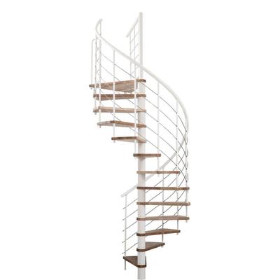 Minka Spindeltreppe Venezia Smart weiß Wendeltreppe, 140 cm, Buche Image