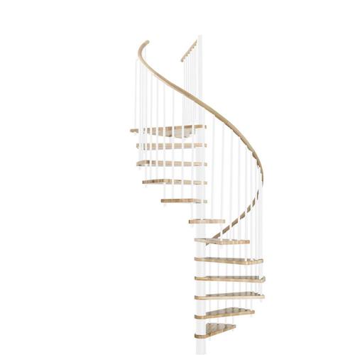 Minka Spindeltreppe Spiral Wood weiß Wendeltreppe, 160 cm, Weiß