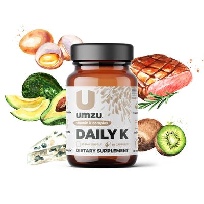 Daily K: Vitamin K Complex (With Liquid D3) by UMZU | Servings: 30 Day Supply