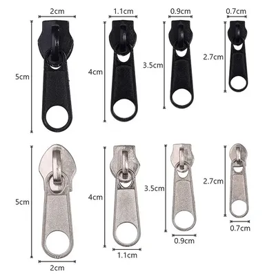 5/8Pcs 4 Sizes Set Universal Instant Fix Zipper Repair Replacement Slider Zippers For Sewing Clothes