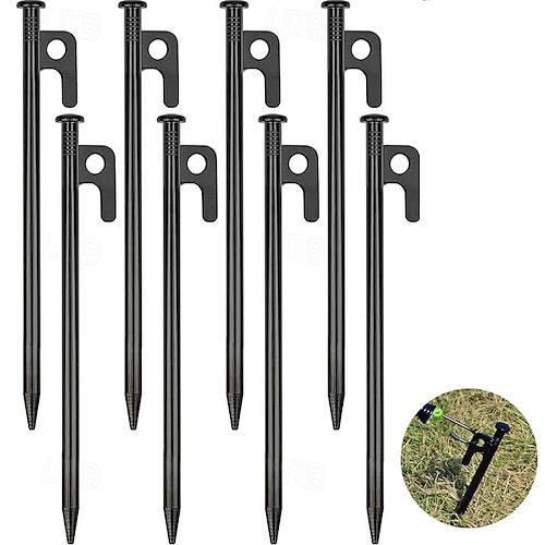 8/16er-Pack Zeltheringe, robuste Zeltheringe aus Metall für Camping, Zeltheringe aus Stahl, 20,3 cm, unzerbrechlich und unflexibel Image