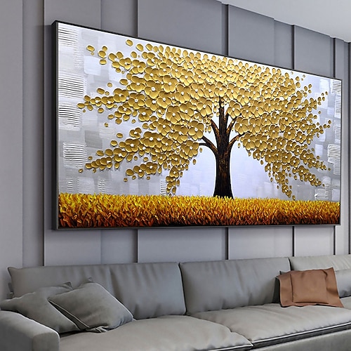 Hang-Ölgemälde Handgemalte Horizontal Landschaft Blumenmuster / Botanisch Moderne Modern Ohne Innenrahmen (ohne Rahmen) Image