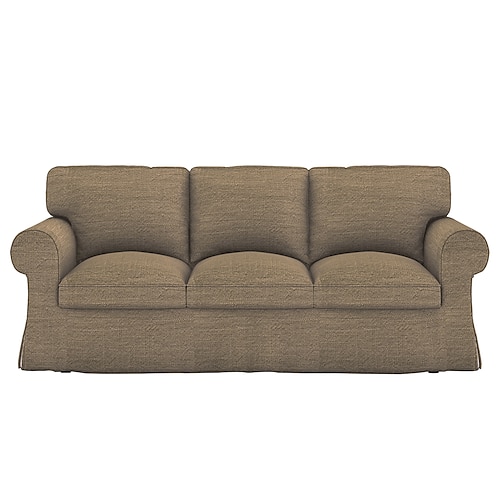 3-Sitzer Sofabezug 20% Leinen atmungsaktiv einfarbig gepolsterte Baumwoll- und Leinenbezüge Image