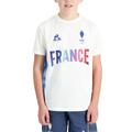 Le Coq Sportif Team France Trainings-T-Shirt für die Olympischen Spiele 2024 in Paris – Ecru – Kinder
