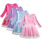 KYAIGUO Kids Toddler Girls Long Sleeve Dress Baby Spring Crewneck A-Line Onesies Skirt Autumn Casual Princess Cotton Dress for 1-9 Years Old