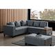 Azura Home Design - Canapé d'angle azra 210 x 215 cm gris fonce
