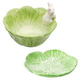 Ceramic Tray Dinner Plates Rabbit Cabbage Bowl Soup Bowls Baby Food Spaghetti Container Salad